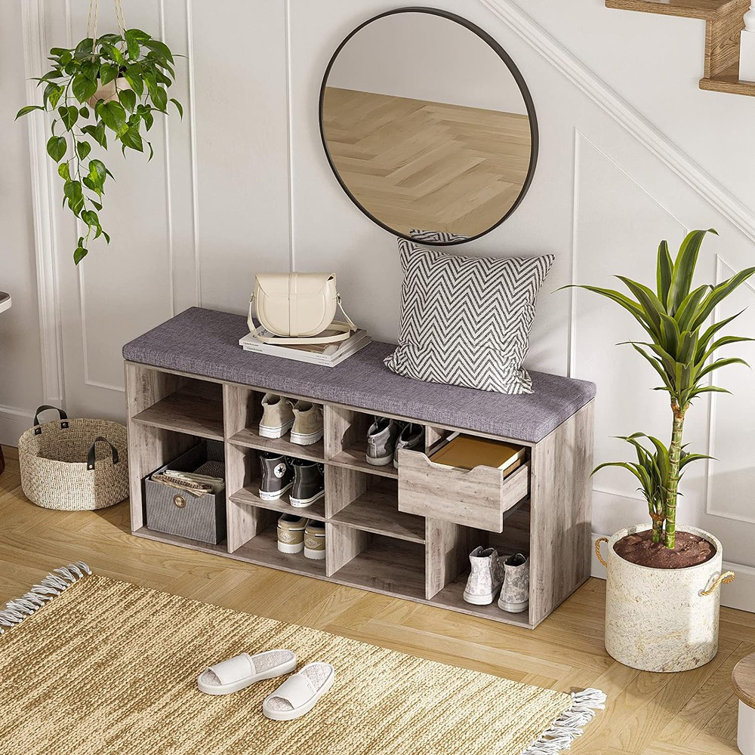Orren Ellis Shoe Bench Entryway Storage Bench With Drawer And 11